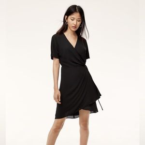 Aritzia - Babaton Wallace Short Sleeve Wrap Dress in Black